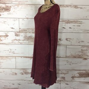 Distressed Burgundy Dress